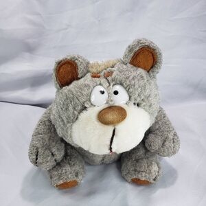 Vintage Knickerbocker Lazy Bear Round Teddy Plush Stuffed Toy 8 Inch 1981 Korea